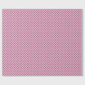 Papier Cadeau Rose Clair et Points Noirs (Plat)