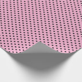 Papier Cadeau Rose Clair et Points Noirs (Coin)