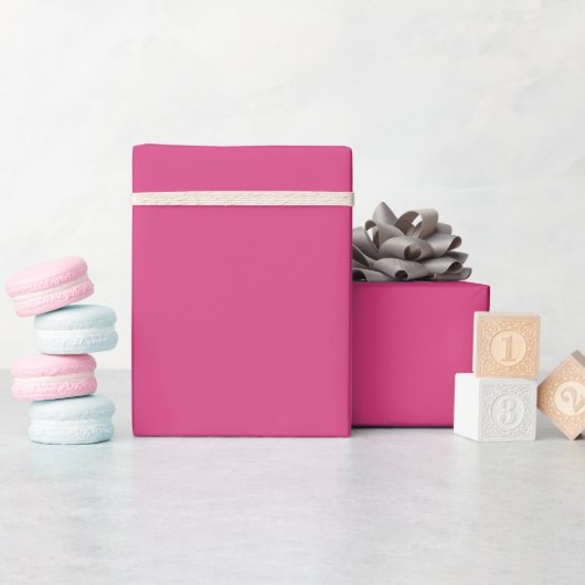 Papier Cadeau Rosé clair framboise couleur uni (Baby Shower)
