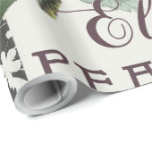 Papier Cadeau Rose Damask Joli Floral Antique (Coin rond)