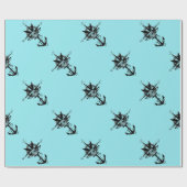 Papier Cadeau Rose de boussole avec les lames croisées (Plat)