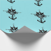 Papier Cadeau Rose de boussole avec les lames croisées (Coin)