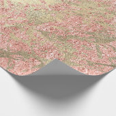 Papier Cadeau Rose de corail Champaigne Gold Marbre Métallurgiqu (Coin)