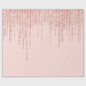 Papier Cadeau Rose de luxe Gold Sparkly Glitter Fringe (Plat)