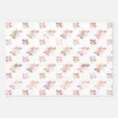 Papier Cadeau Rose de Noël Gold Elegant Holly Feuille (Devant 3)