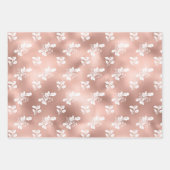 Papier Cadeau Rose de Noël Gold Elegant Holly Feuille (Devant 2)