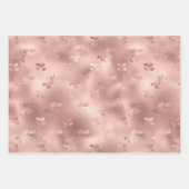 Papier Cadeau Rose de Noël Gold Elegant Holly Feuille (Devant)