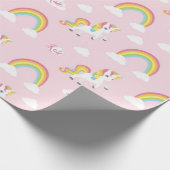 Papier Cadeau Rose de papier d'emballage de licorne (Coin)