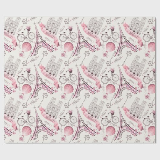 Papier Cadeau Rose de Paris (Plat)