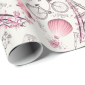 Papier Cadeau Rose de Paris (Coin rond)