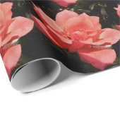 Papier Cadeau rose de pêche et détritus (Coin rond)