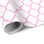 Papier Cadeau Rose de Quatrefoil de Marocain sur le papier (Coin rond)