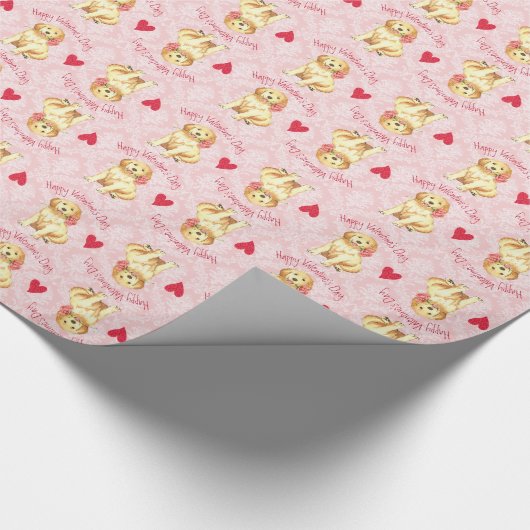 Papier Cadeau Rose de Valentine d'or (Coin)