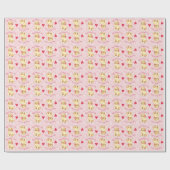 Papier Cadeau Rose de Valentine d'or (Plat)