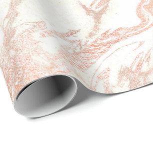 Papier Cadeau Rose d'ivoire Marbre d'or Molten Métallurgique Bla