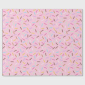 Papier Cadeau Rose Donuts Arc-en-ciel (Plat)