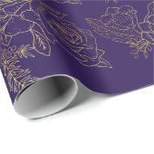 Papier Cadeau Rose doré pourpre (Coin rond)