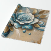 Papier Cadeau Rose dorée et sarcelle (Déroulé)