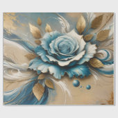 Papier Cadeau Rose dorée et sarcelle (Plat)