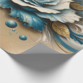 Papier Cadeau Rose dorée et sarcelle (Coin)