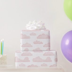 Papier Cadeau Rose Dreamtime Aquarelle Nuages Enveloppement Papi