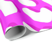 Papier Cadeau Rose Empreinte de léopard blanc (Coin rond)