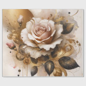 Papier Cadeau Rose en or et cachemire (Plat)