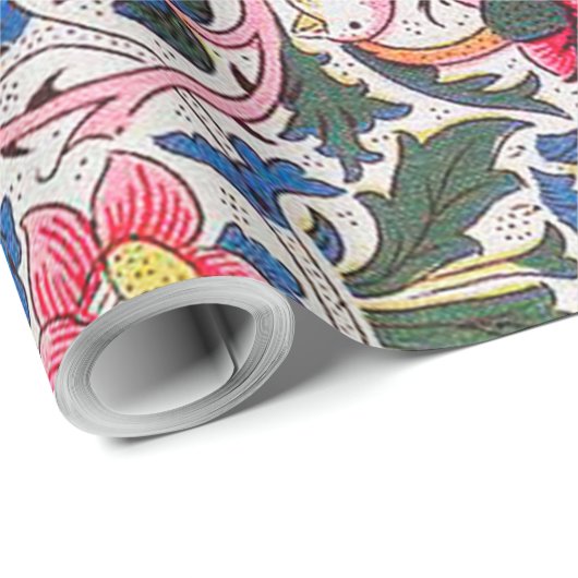 Papier Cadeau Rose et Bird, William Morris (Coin rond)