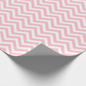 Papier Cadeau Rose et blanc Petites tailles Chevron Stripes (Coin)