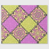 Papier Cadeau Rose et chaux, patchwork (Plat)
