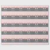 Papier Cadeau Rose et Gris avec Fête des mariées en arc (Plat)