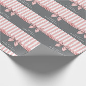 Papier Cadeau Rose et Gris avec Fête des mariées en arc (Coin)