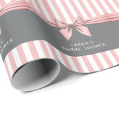 Papier Cadeau Rose et Gris avec Fête des mariées en arc (Coin rond)