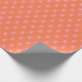 Papier Cadeau Rose et orange Monogramme Initiale Simple Cute (Coin)