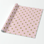 Papier Cadeau Rose et partie chic de pois d'étincelle de parties<br><div class="desc">papier d'emballage fait sur commande</div>