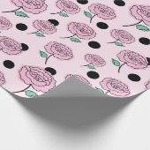 Papier Cadeau Rose et points. (Coin)