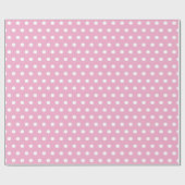 Papier Cadeau rose et pois blanc (Plat)