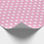 Papier Cadeau rose et pois blanc (Coin)