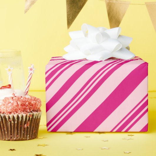 Papier Cadeau Rose et rose vif rose romantique Saint-Valentin (Fête d'anniversaire)