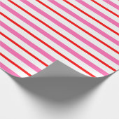 Papier Cadeau rose et rouge rayé (Coin)
