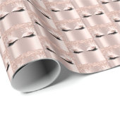 Papier Cadeau Rose étincelle mariée douce 16e Parties scintilla (Coin rond)