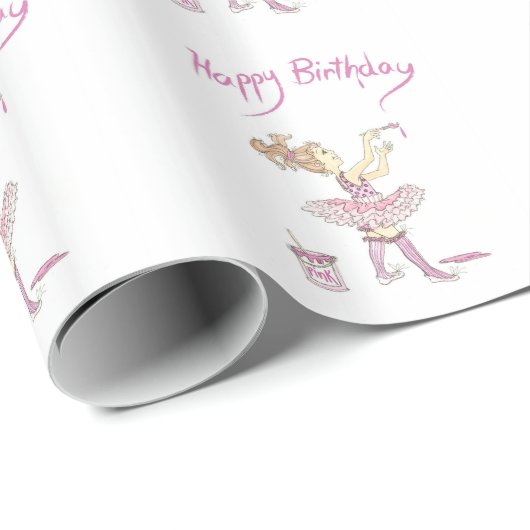 Papier Cadeau ROSE fait sur commande de tutu de papier (Coin rond)