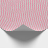 Papier Cadeau Rose flamant & rayures bancales gris clair (Coin)