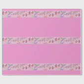Papier Cadeau Rose Floral de style coréen (Plat)
