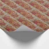 Papier Cadeau Rose floral Vintage moderne brillant (Coin)