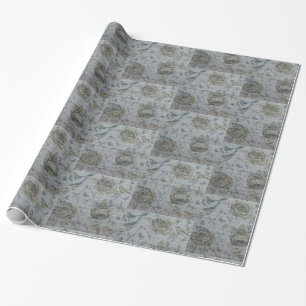 Papier Cadeau Rose floral Vintage moderne brillant