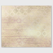 Papier Cadeau Rose Foxier Metallic Damask Or Bois Rose (Plat)