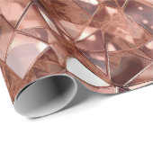 Papier Cadeau Rose Gold Abstrait (Coin rond)