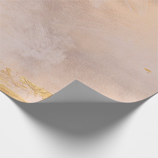 Papier Cadeau Rose Gold Blush and Gold Texture (Coin)