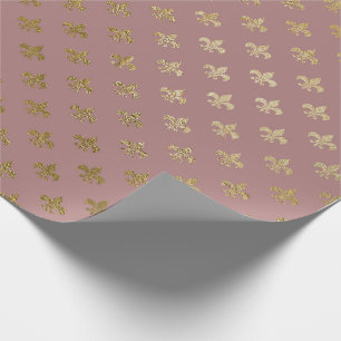 Papier Cadeau Rose Gold Blush Fior de Lis Gold Mauve Lilac